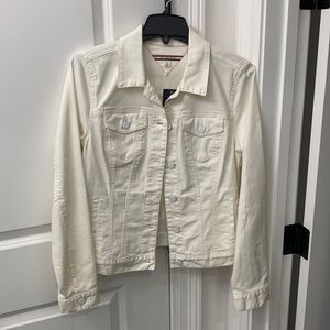 Tommy Hilfiger Cream Cotton Denim Jacket NWT Size M